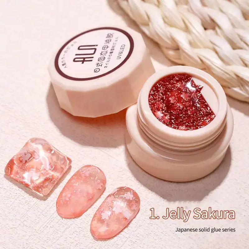 Japanese Solid Nail Polish Gel Nail Shop Special Popular Color Canned Solid Cream Solid Glue Nail Polish Glitter Varnishes TSLM1